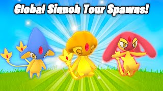 GOOD NEWS ABOUT GLOBAL SINNOH TOUR EVENT ALL Lake Trio SPAWNS  Event Bonuses [upl. by Milo]