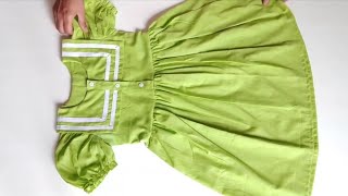 Very Easy Baby Frock Cutting and stitching with Frill  Baby Frock [upl. by Bonner448]