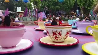 Mad Tea Party Tea Cups in Disneyland Fantasyland  Full Ride in HD [upl. by Eelarual]