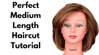 How to Cut a Medium Length Layered Haircut Step by Step Tutorial  TheSalonGuy [upl. by Eenej390]