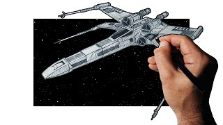 How to Draw an Xwing Fighter [upl. by Suivat]