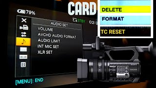 Sony nx100 camera card delete amp card format  TC Reset [upl. by Sesylu860]