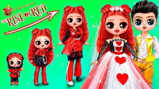 Red Growing Up Descendants Dolls  32 LOL OMG DIYs [upl. by Ravo302]