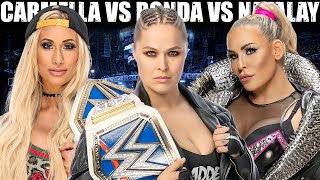 Triple Threat Action Who Will Reign Supreme Carmella vs Rousey vs Natalya [upl. by Manup]