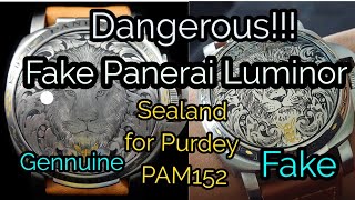 Dangerous Fake Panerai 😱😱 Luminor Sealand for Purdey PAM152 Super clone Best Replica [upl. by Nallij572]