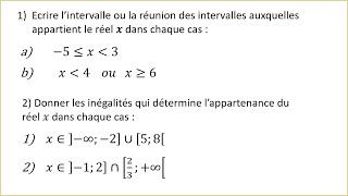 Exo1 dans les intervalles ► Ordre dans lensemble R TRONC COMMUN SCIENTIFIQUE ET TECHNOLOGIQUE [upl. by Kho]