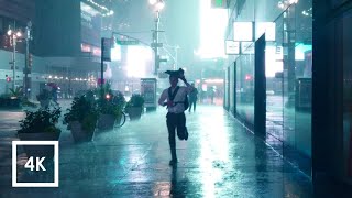 Walking in Heavy Thunderstorm at Night in NYC Umbrella Binaural 3D Rain Sounds ASMR 4K [upl. by Daniella]