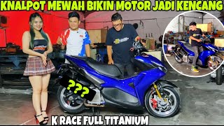 AEROX 300CC GANTI KNALPOT FULL TITANIUM‼️K RACE INLET 60MM SPEK BALAP [upl. by Ahsemat]