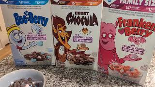 The CEREAL BOSS Halloween Delight Count Chocula Franken Berry Boo Berry [upl. by Brandwein]