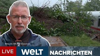 FLUTALARM Feuerwehrmann stirbt–ICE entgleist durch Erdrutsch–Bundeswehr angefordert  WELT Stream [upl. by Notsgnal]