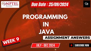 Programming in Java Week 9 Assignment Answers  NPTEL July 2024  Learn in brief [upl. by Newra323]