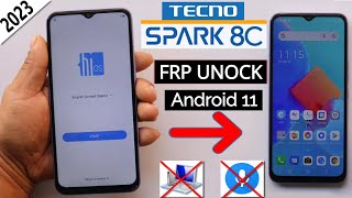 Tecno Spark 8c KG5K Android 11 Frp Bypass 2023 Without PC  Without Disable Google Play Service [upl. by Mitch]