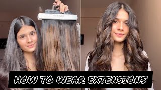 How To Wear Hair Extensions  Short To Long Hair Extensions  Hair Extensions For Thin Hair shorts [upl. by Idid]