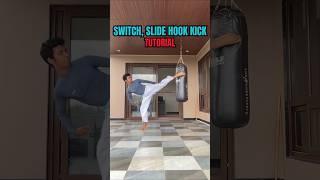 Switch slide hook kick  Tutorial 🔥 shorts martialarts taekwondo tutorial hookkick [upl. by Fisken]