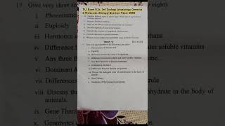 bsc 3rd yearexam zoology physiology genetics amp molecular biologyQuestion Papers 2080shorts [upl. by Eehtomit]