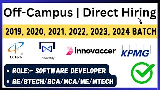 Direct Hiring  2019 2020 2021 2022 2023 2024 BATCH  Software Developer Hiring  Latest Jobs [upl. by Hsemin920]