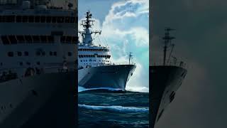 Could This Strange Event Behind the Warship Be Explained scaryocean dangerouswaves roughseas [upl. by Ognimod]