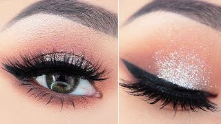 Glitter Eyeshadow Tutorial for Beginners  EASY Smokey Eyeshadow Look [upl. by Yreffeg]