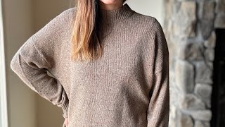 Mocha speckled mock neck sweater [upl. by Yerhcaz790]