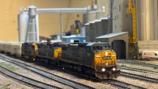 CSXT G96608 seen passing Case Farms on the WampSP trio of YN2 locos 2C408W 1C409W [upl. by Patt849]