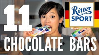 11 Ritter Sport CHOCOLATE BARS  Emmy Eats GERMANY Taste Test [upl. by Anij]