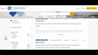 ASTM Compass Standards Search Tutorial [upl. by Hulton]