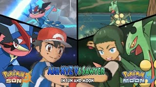 Pokemon Sun and Moon Trainer Ash Vs Sawyer Shota Pokemon XYZ Ash Ketchum [upl. by Faust]