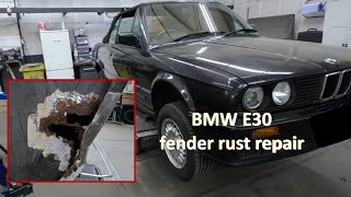 Innenrad und Außenrad als Reparaturblech erset BMW E30 Car fender rust repair [upl. by Deeas]