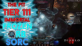 Diablo 4  The Pit Tier 111 Immortal Frozen Orb Sorcerer Clear Season 4 [upl. by Vidal187]