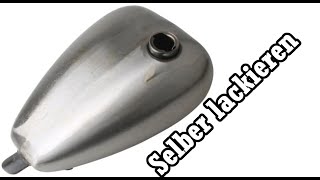 Motorrad Tank selbst lackierenSelber machen Paint job  Metal flakes  Harley Davidson  bobber [upl. by Pfeifer]