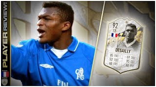 PRIME ICON MOMENTS 92 RATED MARCEL DESAILLY PLAYER REVIEW  FIFA 22 ULTIMATE TEAM  THE BRICK WALL [upl. by Heck535]