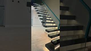 Floating Staircase with LED  Cantilever Staircases  Ovoms staircasedesign staircase [upl. by Adianes579]