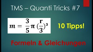 TMS  Quantitative amp Formale Probleme  Tricks 7  Formeln und Gleichungen [upl. by Engis755]