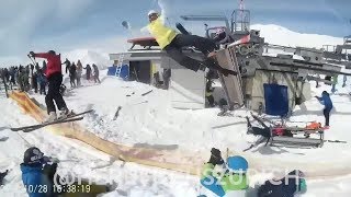 ski lift out of control  Gudauri Georgia 2018 [upl. by Orgell]