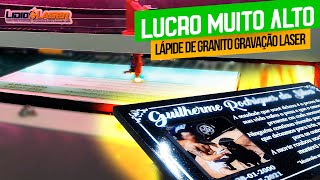 COMO FAZER LÁPIDE  GRAVAÇÃO GRANITO LASER CO² [upl. by Eerized]