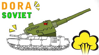 Cara Menggambar Tank  Gustav Dora Soviet  HomeAnimations Tank [upl. by Sheffield]