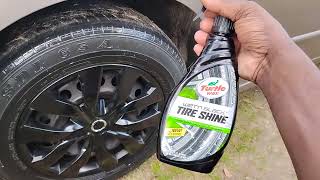 turtle 🐢 wax wet n black tire shine the best silicone dressing on the market [upl. by Odnanref]