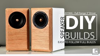 MiniDesktop Bookshelf Speaker Build DIY Build Your Own Speakers Full range AIYIMA 3quot Drivers [upl. by Aneema]