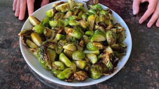 Air Fryer Brussels Sprouts  Crispy Roasted Brussels Sprouts Recipe [upl. by Jeraldine]