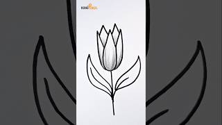 Easy flower drawing with Alphabet W 🥰  flowers flower art drawing reels shorts viralshorts [upl. by Nonohcle676]