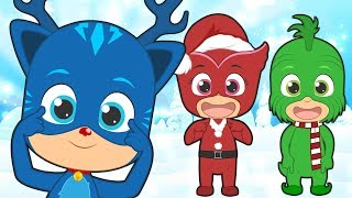 Cabeza hombros rodillas pies con PJ MASKS en Navidad 🎅 Canciones infantiles de Navidad [upl. by Meer]