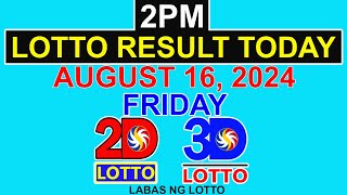 2pm Lotto Result Today August 16 2024 PCSO [upl. by Ylicec]