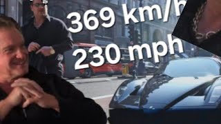 Enzo London to Le Mans 369 kmh 229 mph at TOP SPEED NO to McLaren F1 F40 F50 1 kg gold chain [upl. by Narcho448]