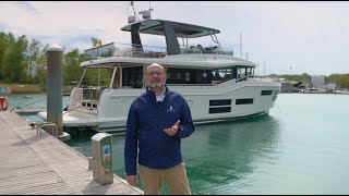 Grand Trawler 62  Visite  Walkthrough by BENETEAU [upl. by Atnauqal889]