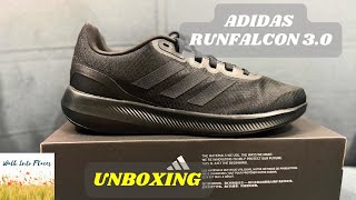 Adidas Runfalcon 30 Triple Black  unboxing [upl. by Folsom]