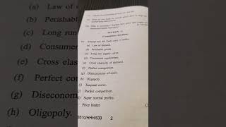 Principles of Economics 1  Micro Economics Paper 2023 for BCom First Sem [upl. by Tice]