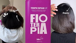 Testando a FIOTERAPIA no meu cabelo CRESPO TIPO4  SERÁ que alisou ou NÃO [upl. by Damiani]