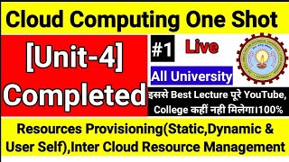 Cloud Computing Aktu Unit 4  Resource Provisioning amp its method Inter cloud resource management 1 [upl. by Acissey]