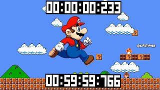 1 Hour 60 Minutes Mario Running Timer  Fun Countdown amp CountUp Combo [upl. by Ytrebil]