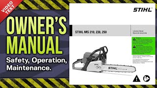 Owners Manual STIHL MS 210 230 250 Chain Saw [upl. by Whitehurst877]